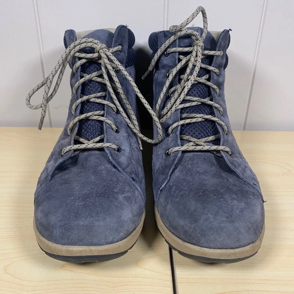 Duluth Trading Womens Blue Suede Mid Top Lace Up Hiking Boots Size 9 - Picture 4 of 12